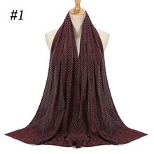 Load image into Gallery viewer, Shinny Jersey scarf Pleated Crinkle Women's Hijab Muslim Head Wrap wrinkle Shawl scarves Plain Colours