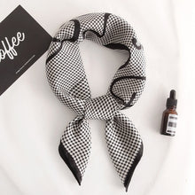 Load image into Gallery viewer, Plaid Women Neck Scarf Square Foulard Hair Headband Bag Tie Accessories Lady Silk Shawls Print Neckerchief Bandana Scarves