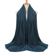 Load image into Gallery viewer, Shinny Jersey scarf Pleated Crinkle Women&#39;s Hijab Muslim Head Wrap wrinkle Shawl scarves Plain Colours
