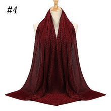 Load image into Gallery viewer, Shinny Jersey scarf Pleated Crinkle Women&#39;s Hijab Muslim Head Wrap wrinkle Shawl scarves Plain Colours
