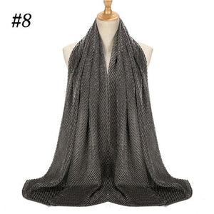 Shinny Jersey scarf Pleated Crinkle Women's Hijab Muslim Head Wrap wrinkle Shawl scarves Plain Colours