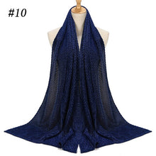 Load image into Gallery viewer, Shinny Jersey scarf Pleated Crinkle Women&#39;s Hijab Muslim Head Wrap wrinkle Shawl scarves Plain Colours
