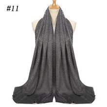 Load image into Gallery viewer, Shinny Jersey scarf Pleated Crinkle Women&#39;s Hijab Muslim Head Wrap wrinkle Shawl scarves Plain Colours

