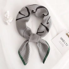 Load image into Gallery viewer, Plaid Women Neck Scarf Square Foulard Hair Headband Bag Tie Accessories Lady Silk Shawls Print Neckerchief Bandana Scarves
