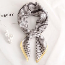 Load image into Gallery viewer, Plaid Women Neck Scarf Square Foulard Hair Headband Bag Tie Accessories Lady Silk Shawls Print Neckerchief Bandana Scarves
