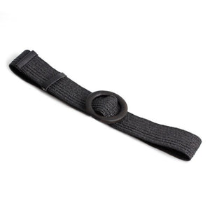 4.8cm Women Braided Elastic Belt Round Buckle Square Button Fashion Girdle Bamboo buckle Wood Buckle Jade Buckle belt