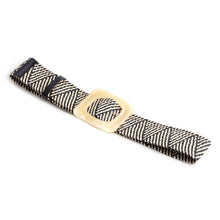 Load image into Gallery viewer, 4.8cm Women Braided Elastic Belt Round Buckle Square Button Fashion Girdle Bamboo buckle Wood Buckle Jade Buckle belt
