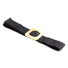 Load image into Gallery viewer, 4.8cm Women Braided Elastic Belt Round Buckle Square Button Fashion Girdle Bamboo buckle Wood Buckle Jade Buckle belt
