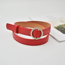 Load image into Gallery viewer, HONGYI Women&#39;s PU Leather Fashion Retro Belt High Quality Luxury Brand Ladies Metal Black Buckle New Belt with Jeans
