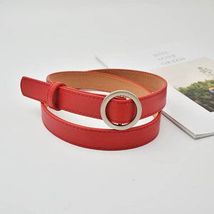 HONGYI Women's PU Leather Fashion Retro Belt High Quality Luxury Brand Ladies Metal Black Buckle New Belt with Jeans