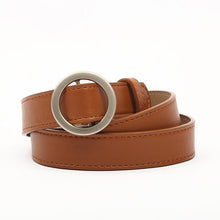 Load image into Gallery viewer, HONGYI Women&#39;s PU Leather Fashion Retro Belt High Quality Luxury Brand Ladies Metal Black Buckle New Belt with Jeans
