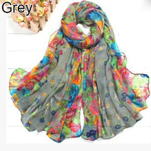 Load image into Gallery viewer, Women Fashion Flower Floral Print Soft Long Wrap Scarf Stole Shawl Xmas Gift

